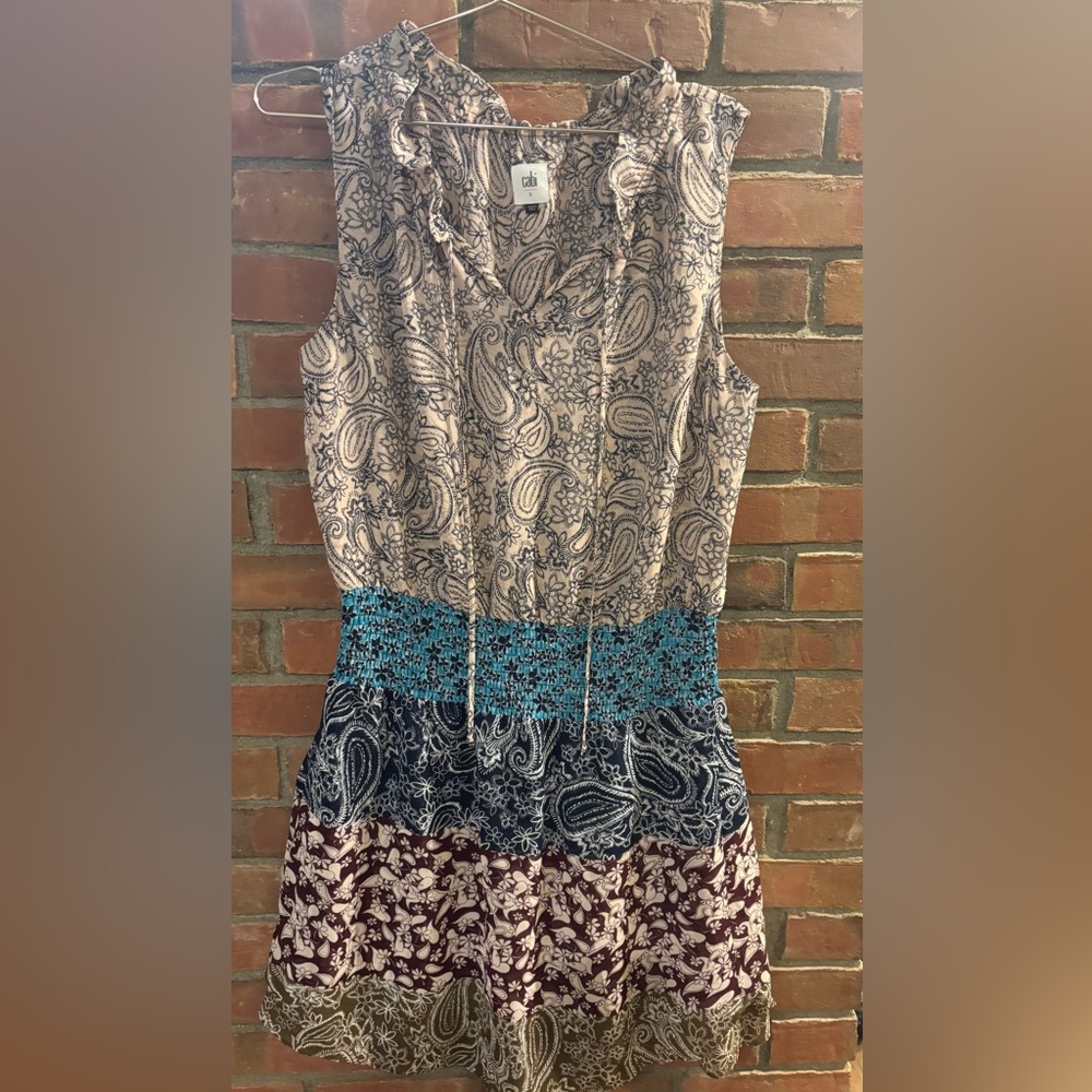 CAbi Multicolor Paisley and Floral Sleeveless Dress